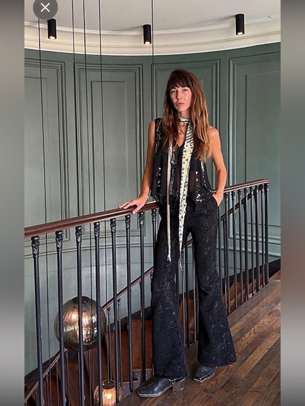 Free People Zoe Tux Pants in Black |
 Boot-Cut Velvet-Texture Pants